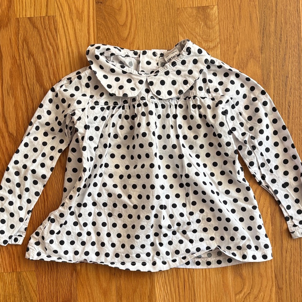 18M Carter's Black and White Polkadot Blouse